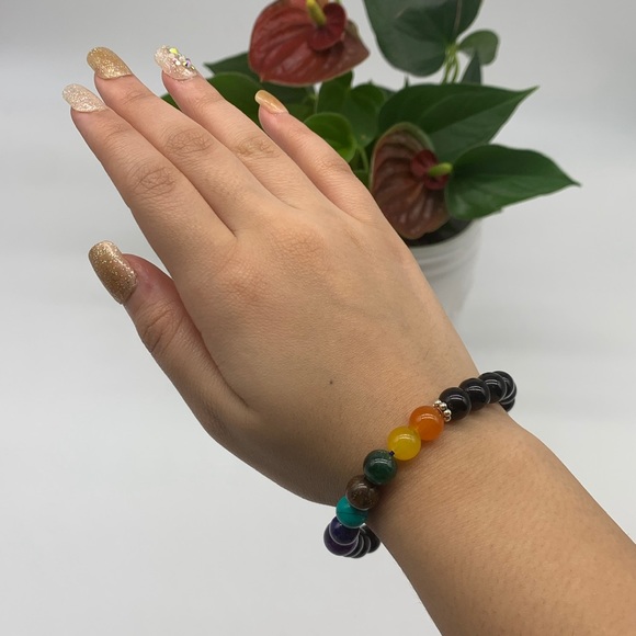 Seven Charka Bracelet Handmade Unisex - Picture 3 of 4